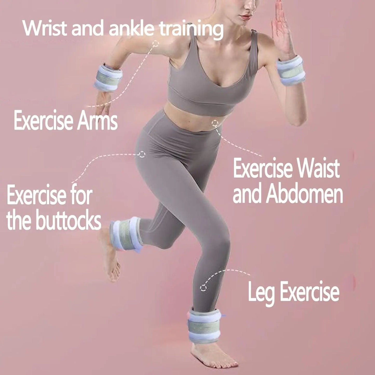 0.25/0.5/0.75KG Wrist Ankle Weight Sandbags Breathable Iron Straps for Fitness Dancing Yoga Running Pilates Leg Power Training