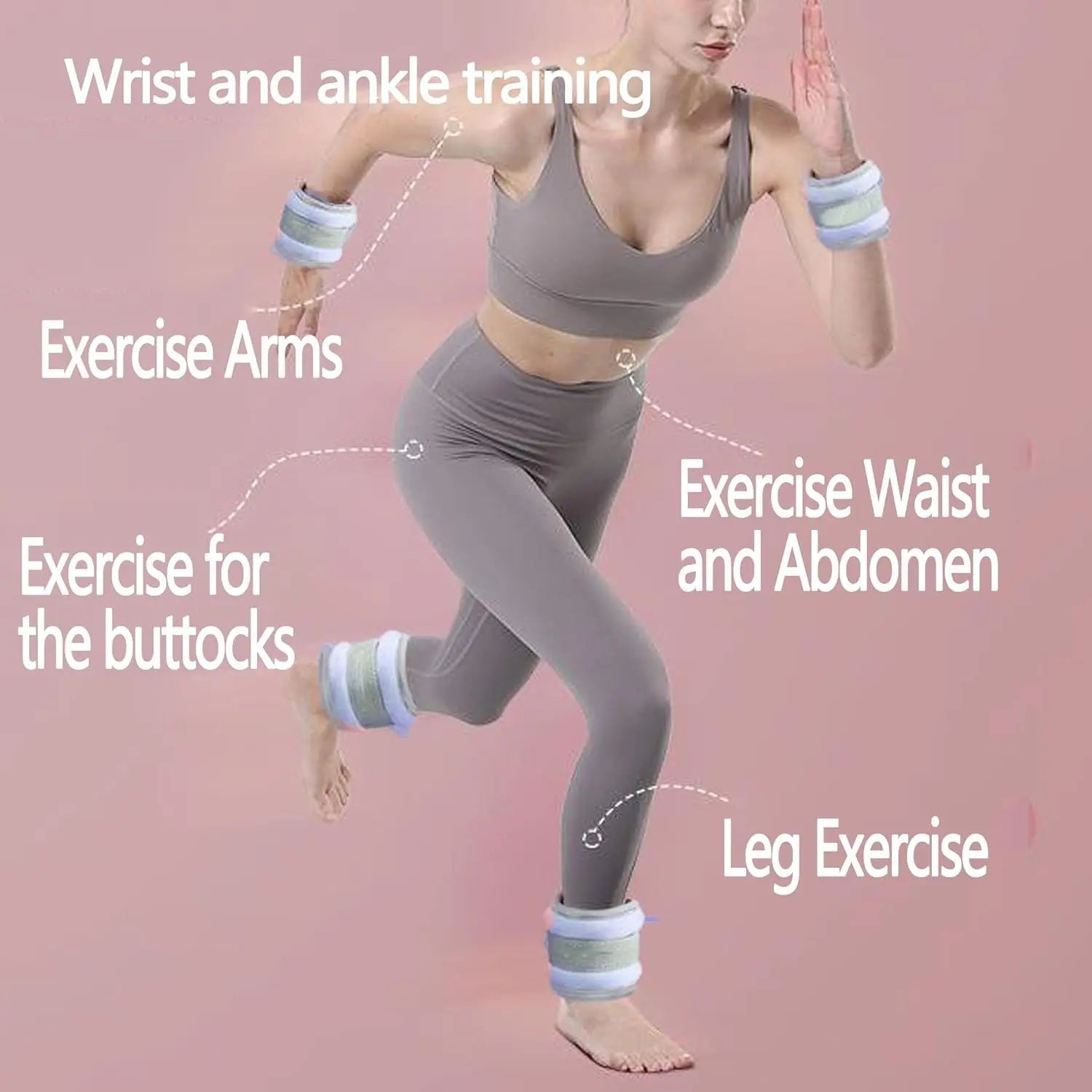0.25/0.5/0.75KG Wrist Ankle Weight Sandbags Breathable Iron Straps for Fitness Dancing Yoga Running Pilates Leg Power Training