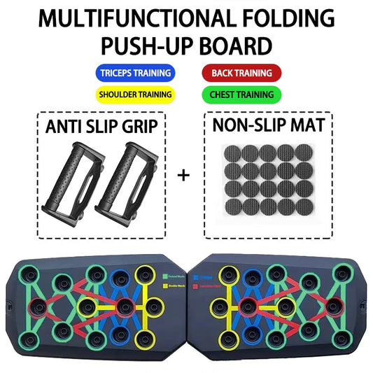 Transform Your Workout with the Portable Multifunctional Push-Up Board Set - Foldable Fitness Equipment for Comprehensive Chest, Abdomen, Arms, and Back Training
