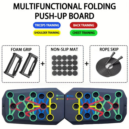 Transform Your Workout with the Portable Multifunctional Push-Up Board Set - Foldable Fitness Equipment for Comprehensive Chest, Abdomen, Arms, and Back Training