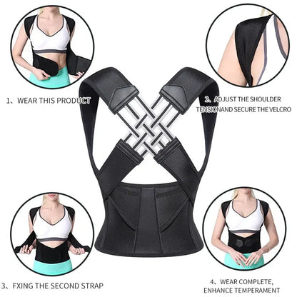 Transform Your Posture with Our Magnetic Therapy Back Corrector - Adjustable Shoulder Support for Ultimate Comfort and Breathability