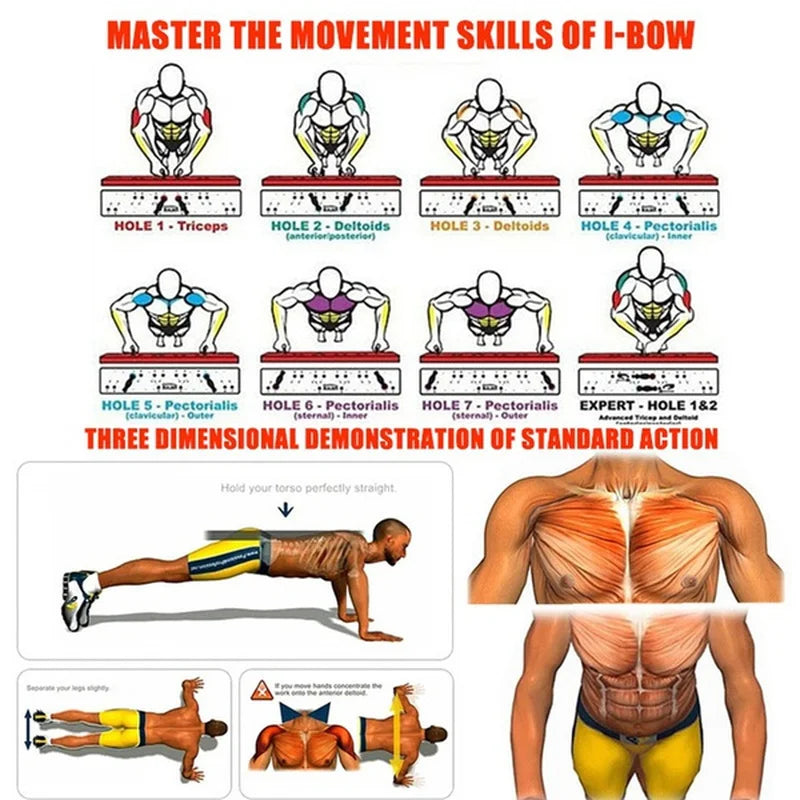 Transform Your Workout with the Portable Multifunctional Push-Up Board Set - Foldable Fitness Equipment for Comprehensive Chest, Abdomen, Arms, and Back Training